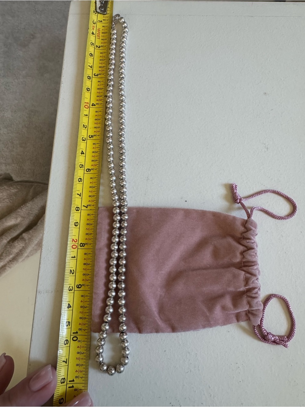 Sterling Silver Beaded Necklace - Classic Ball Chain - Picture 5 of 6